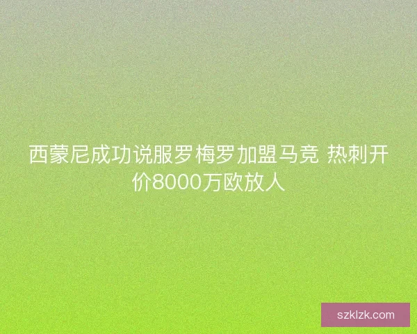 西蒙尼成功说服罗梅罗加盟马竞 热刺开价8000万欧放人 西蒙尼成功说服罗梅罗加盟马竞 热刺开价8000万欧放人